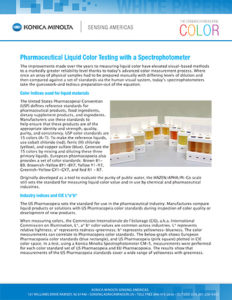 Color Spectrometer Test Pharmaceutical Liquid Color Testing with a Spectrophotometer - Konica ...