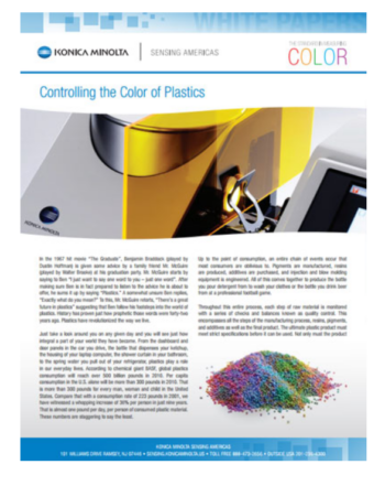 Plasticcolor Corection Lab Controlling the Color of Plastics | Konica Minolta Sensing