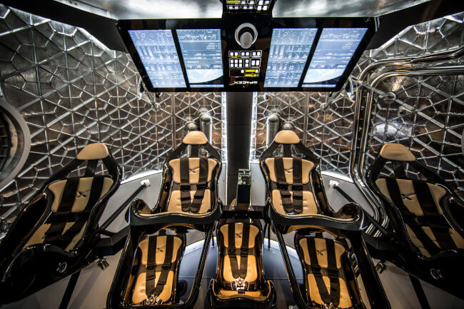 Interior of a modern space capsule